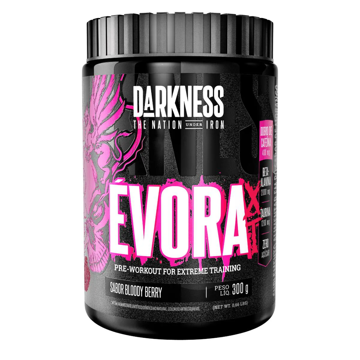 Évora Xt Darkness - Pré-Treino com Dobro de Cafeína 300g Bloody Berry