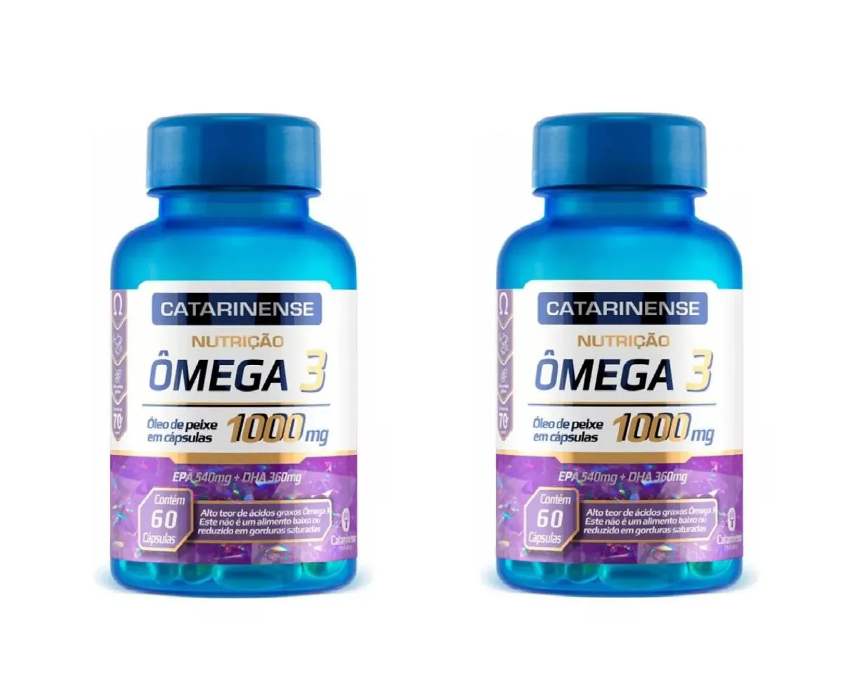 Kit 2 Suplemento Alimentar Catarinense Ômega 3 Nutrição 60Cp