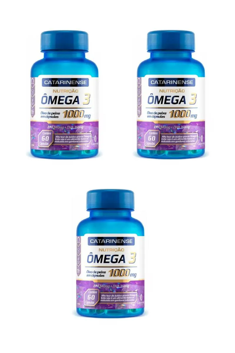Kit 3 Suplemento Alimentar Catarinense Ômega 3 Nutrição 60Cp