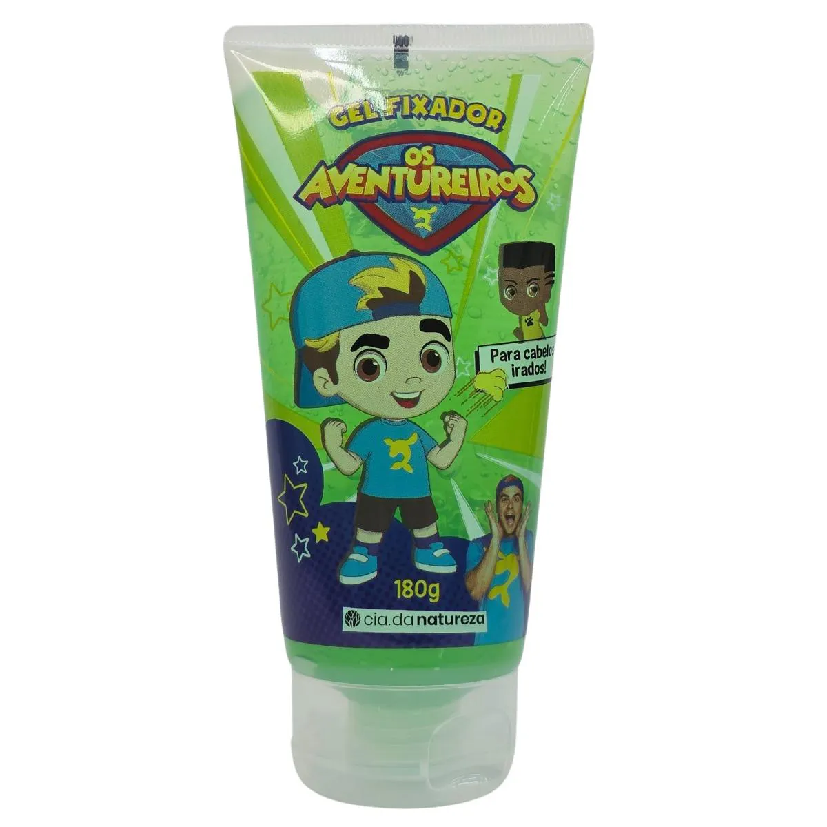Gel Fixador para Cabelos Irados! Extrato de Kiwi e Maça os Aventureiros Luccas Neto Cia. da Natureza 180G