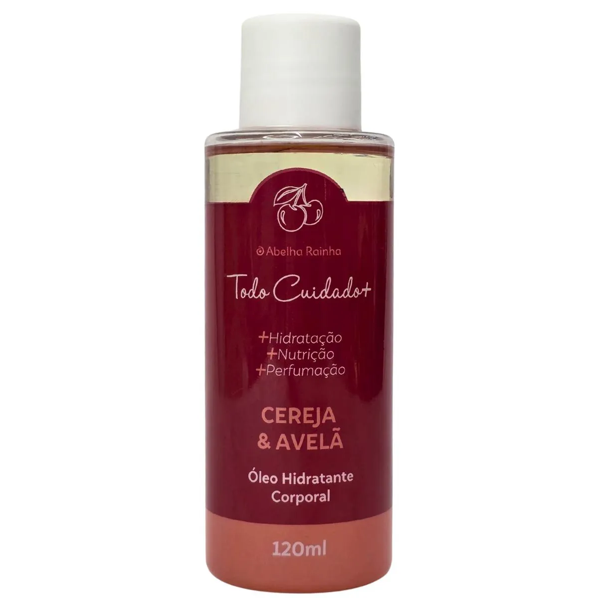 Óleo Hidratante Corporal Cereja e Avelã Todo Cuidado Mais Abelha Rainha 120Ml