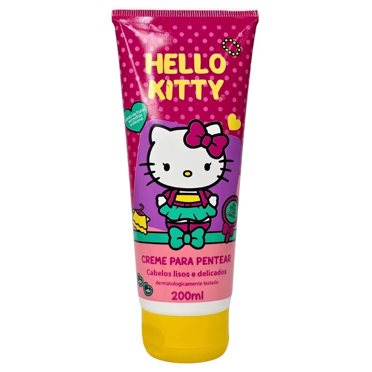 Creme para Pentear Cabelos Lisos e Delicados Hello Kitty Cia. da Natureza 200Ml