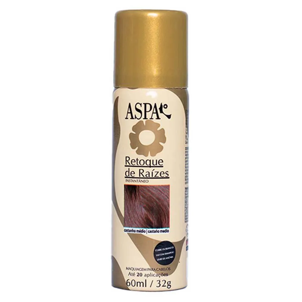 Maquiagem para os Cabelos Aspa Retoque de Raízes 60Ml Castanho Médio