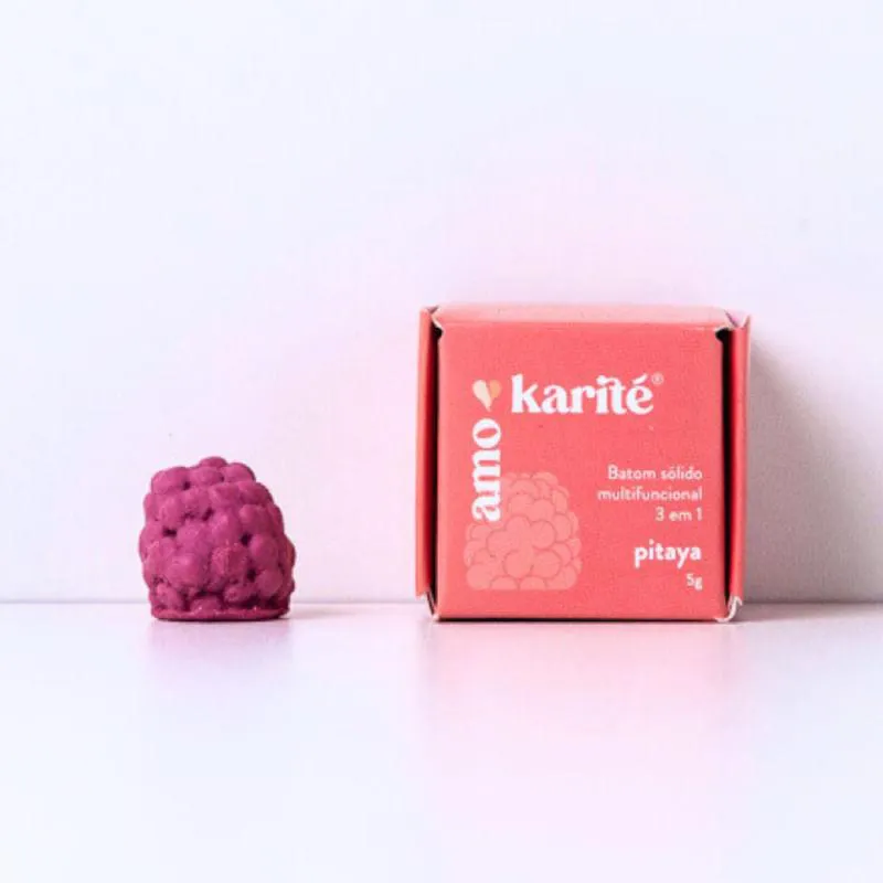 Batom Cremoso Multifuncional 3 em 1 Pitaya Amokarité 3G