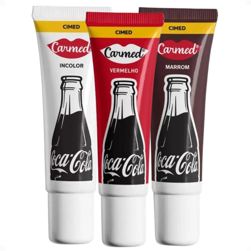Kit Carmed Coca-Cola: Vermelho, Marrom e Incolor 10G