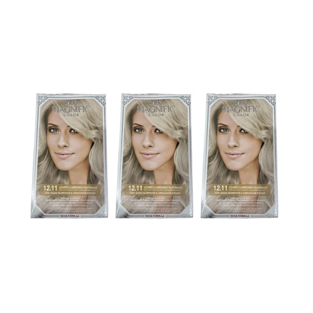 Coloraçao Amend Magnific Cr Perm 12.11 Loura Cl Pt-Kit C/3Un