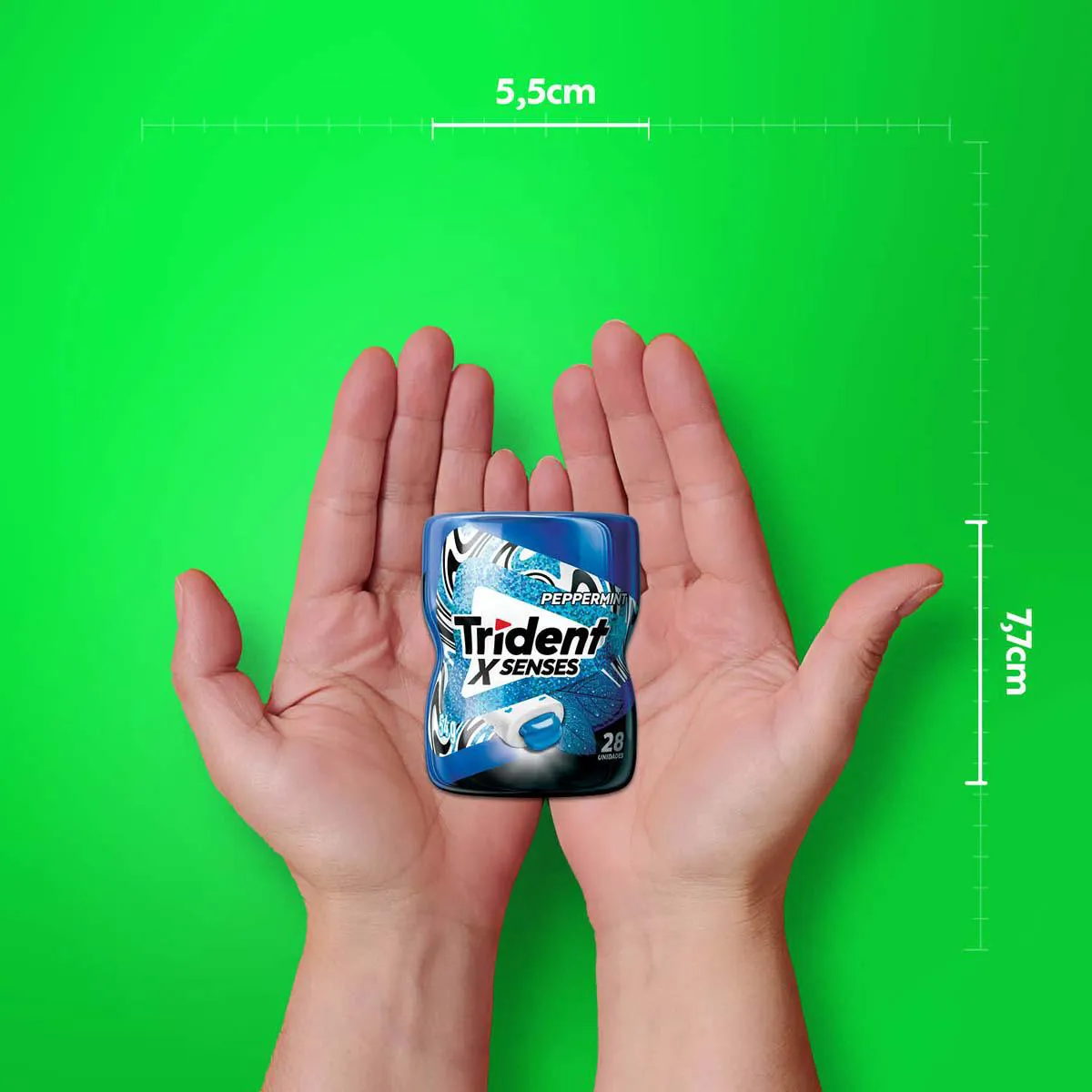 Goma de Máscar Trident X Senses Hortelã Sem Açúcar 54g