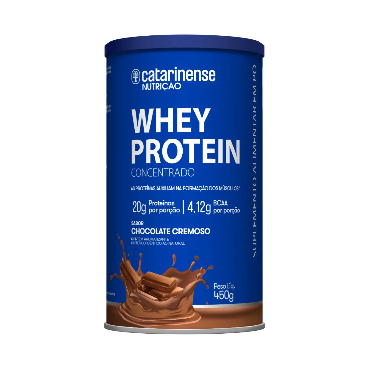 Whey Protein Concentrado Catarinense Nutrição Chocolate Cremoso 450g