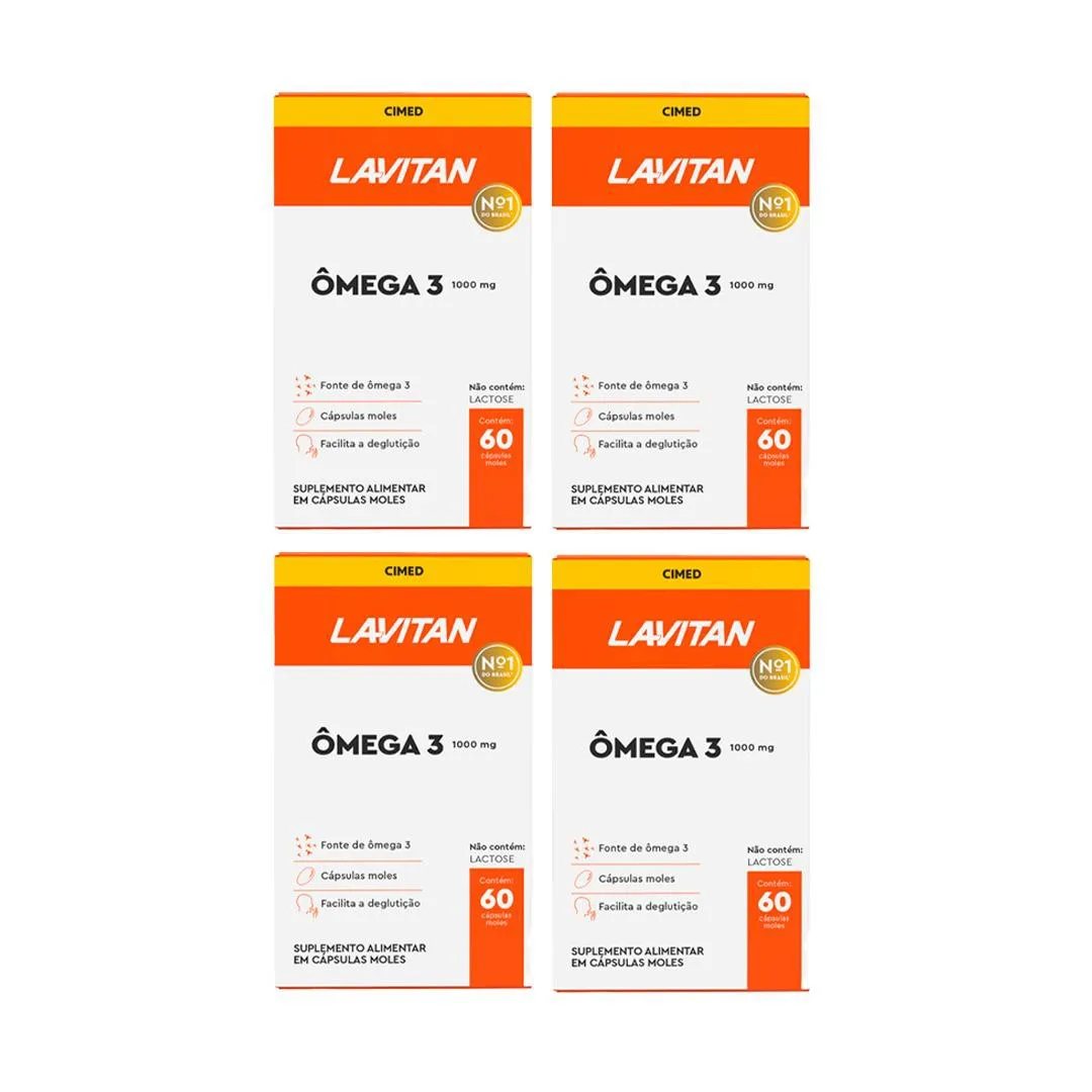 Kit 4 Lavitan Ômega 3 1000Mg - 60 Caps - Cimed