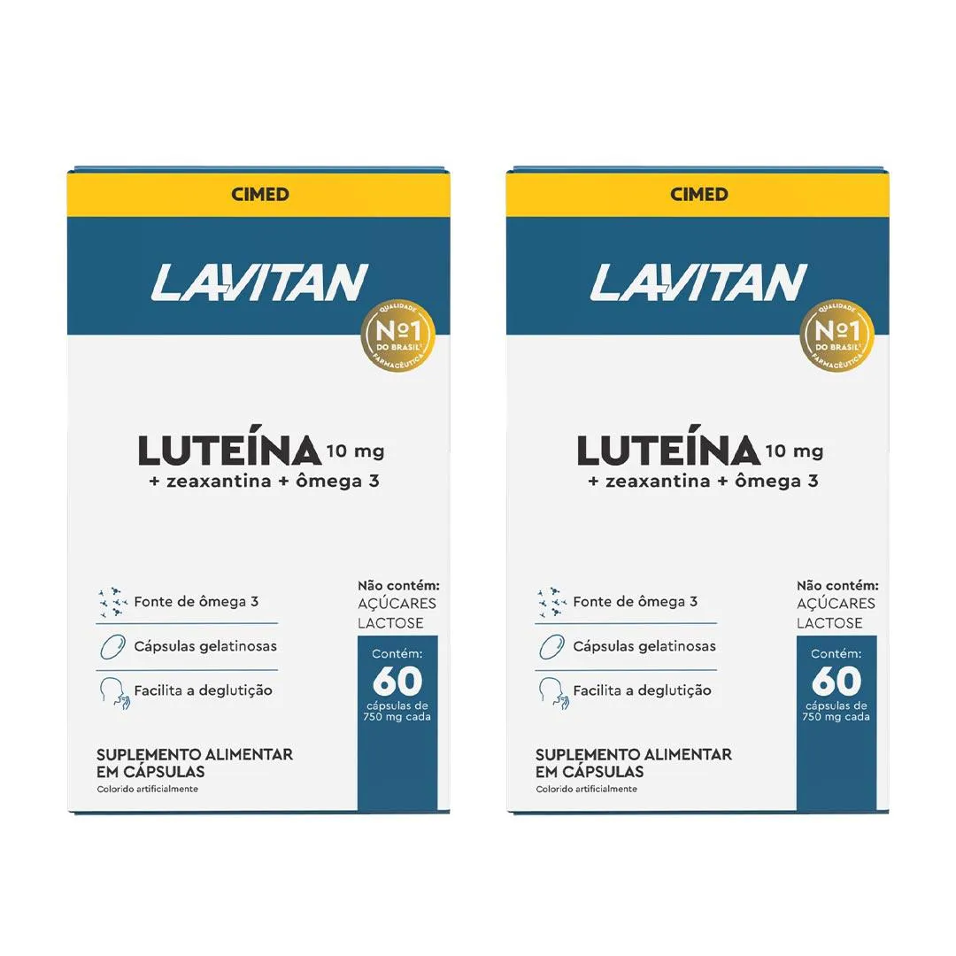 Kit 2 Lavitan Luteína 10Mg Zeaxantina + Ômega 3 - 60 Caps - Cimed