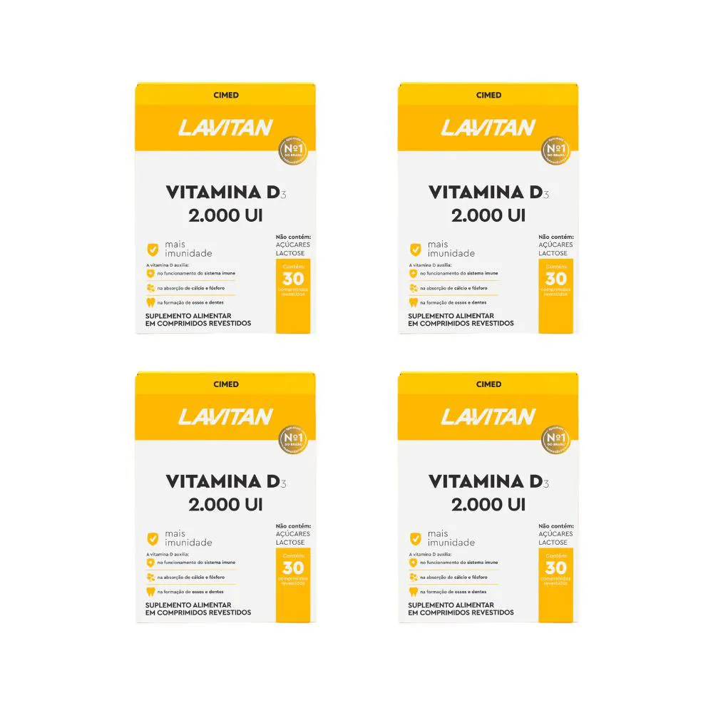 Kit 4 Lavitan Vitamina D 2.000Ui - 30 Cpr - Cimed