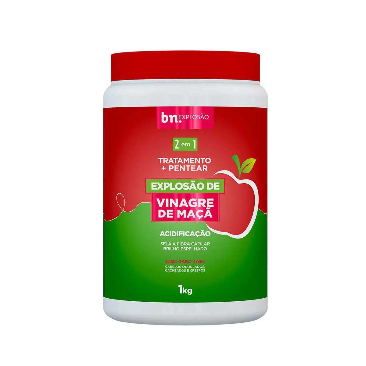 Creme 2 em 1 Tratamento + Pentear Bn. Explosão de Vinagre de Maçã Acidificação 1kg