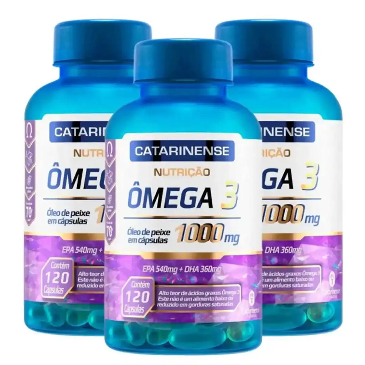 Kit 3 Suplemento Ômega 3 1000Mg 120 Cps Catarinense