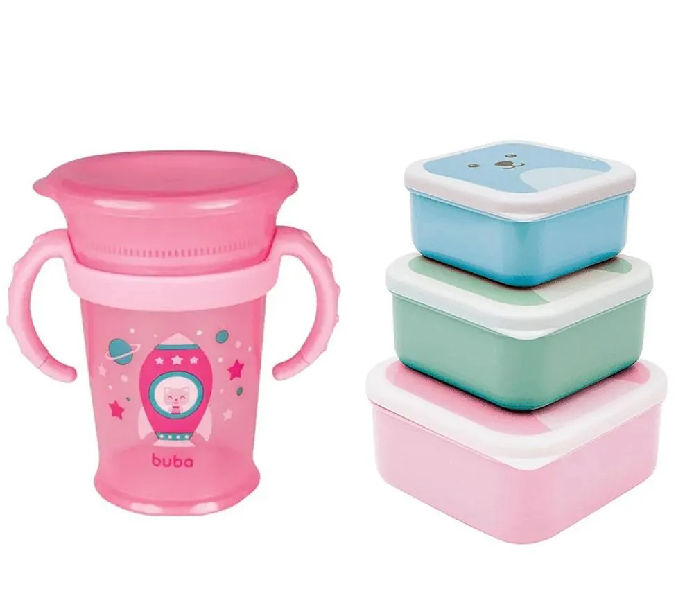 Kit Copo 360° 210Ml + Pote Gumy C/3Und Buba