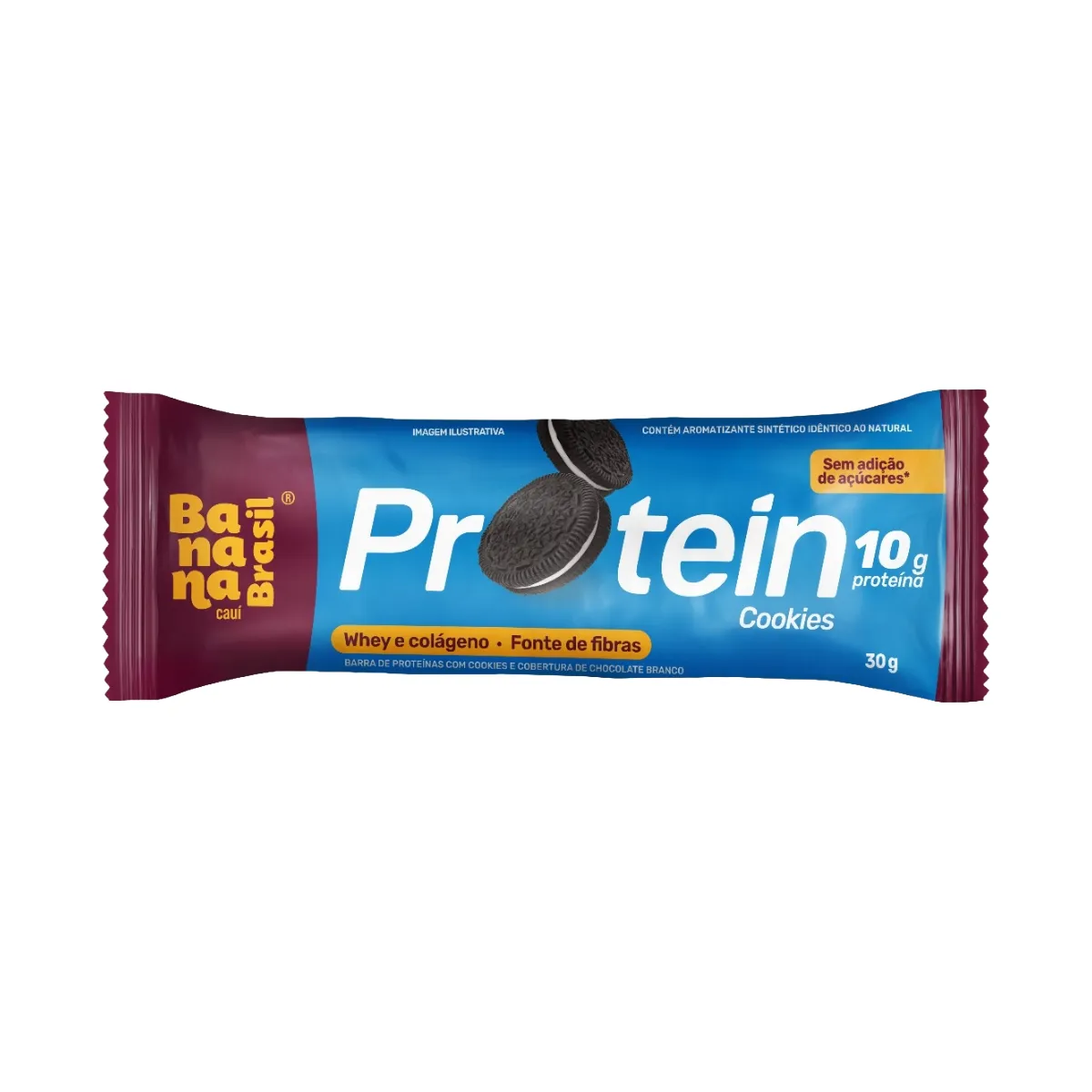 Barra de Proteína Banana Brasil Protein Cookies Zero Açúcar 30g