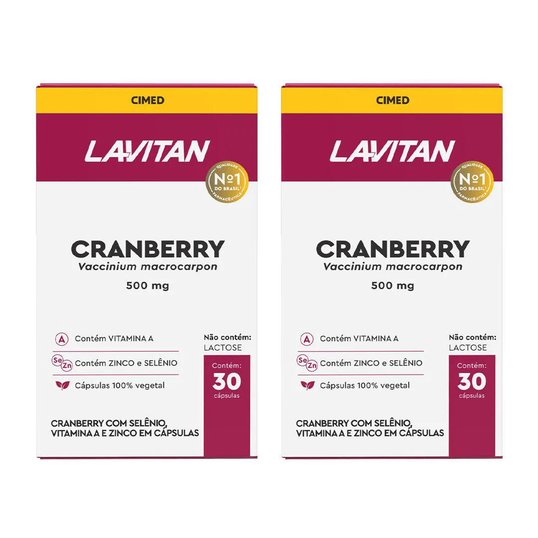 Kit 2 Lavitan Cranberry Suplemento - 30 Caps - Cimed
