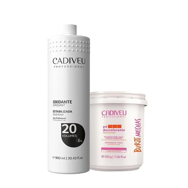 Cadiveu Buriti Mechas Kit Descoloração Profissional Ox 20 Vol.
