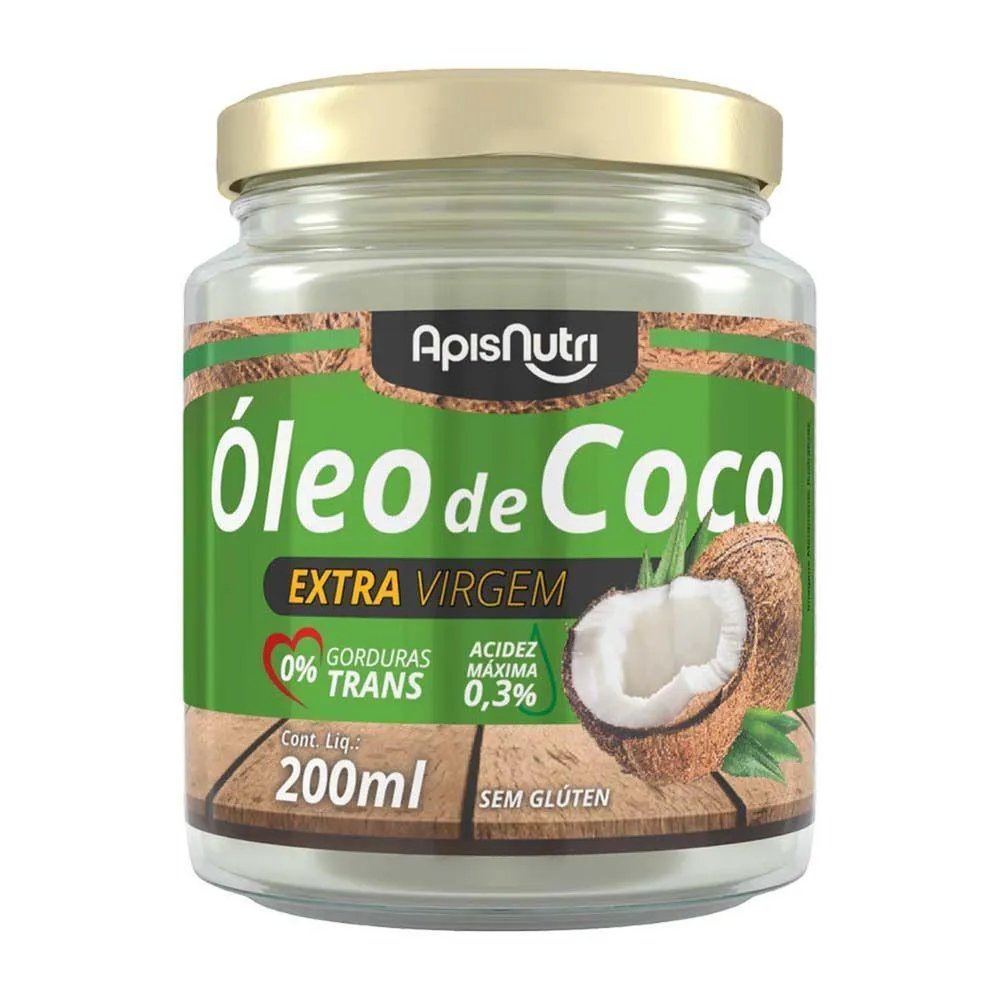 Óleo de Coco Extra Virgem Apisnutri 200Ml