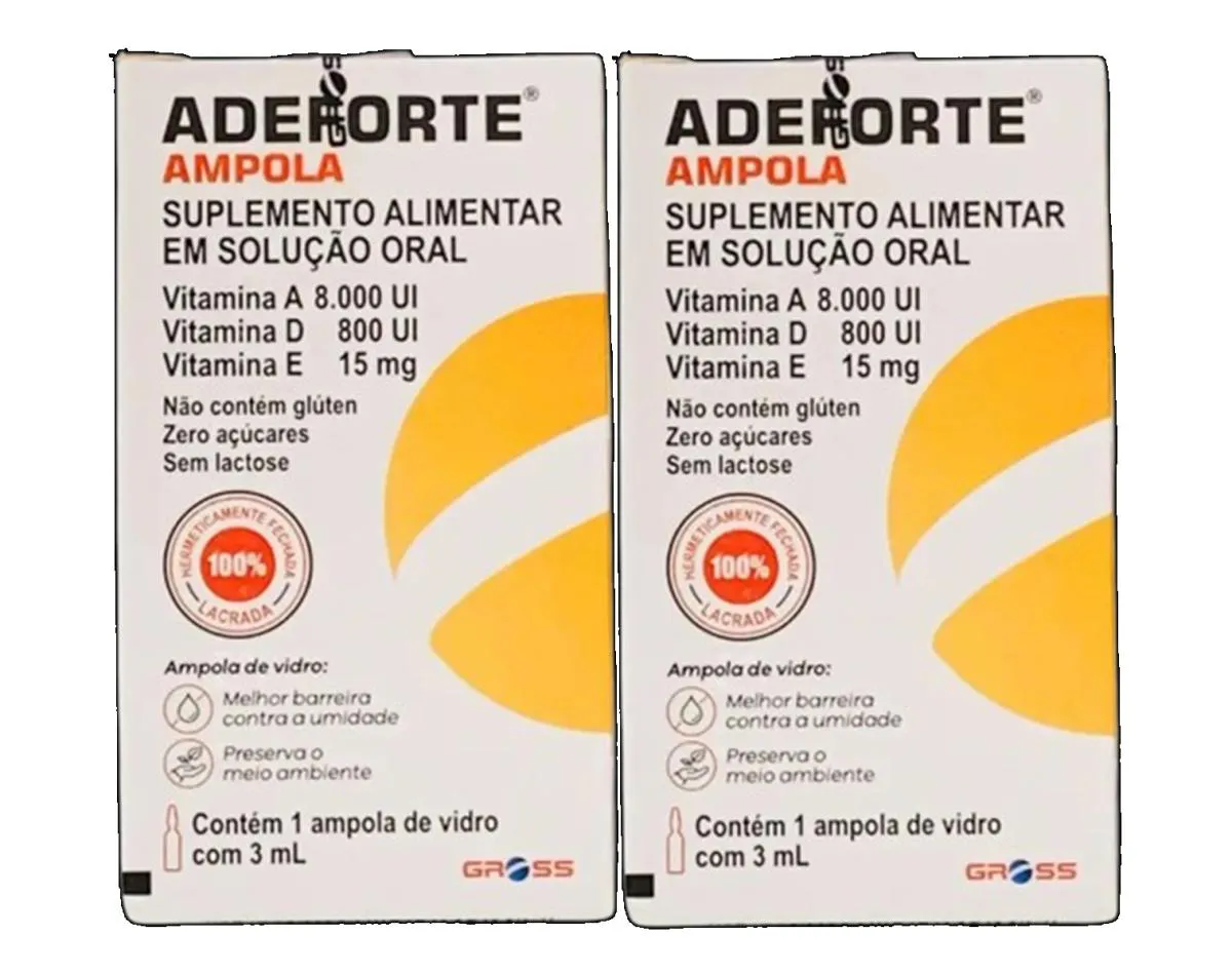 Kit 2 Suplemento Polivitamínico Adeforte Ampola 3Ml
