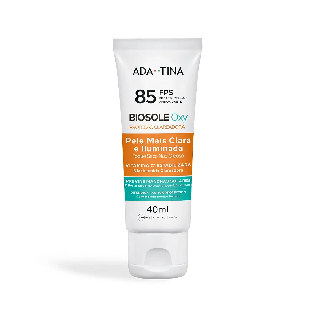 Ada Tina Biosole Oxy Fps 85 - Protetor Solar Clareador 40Ml