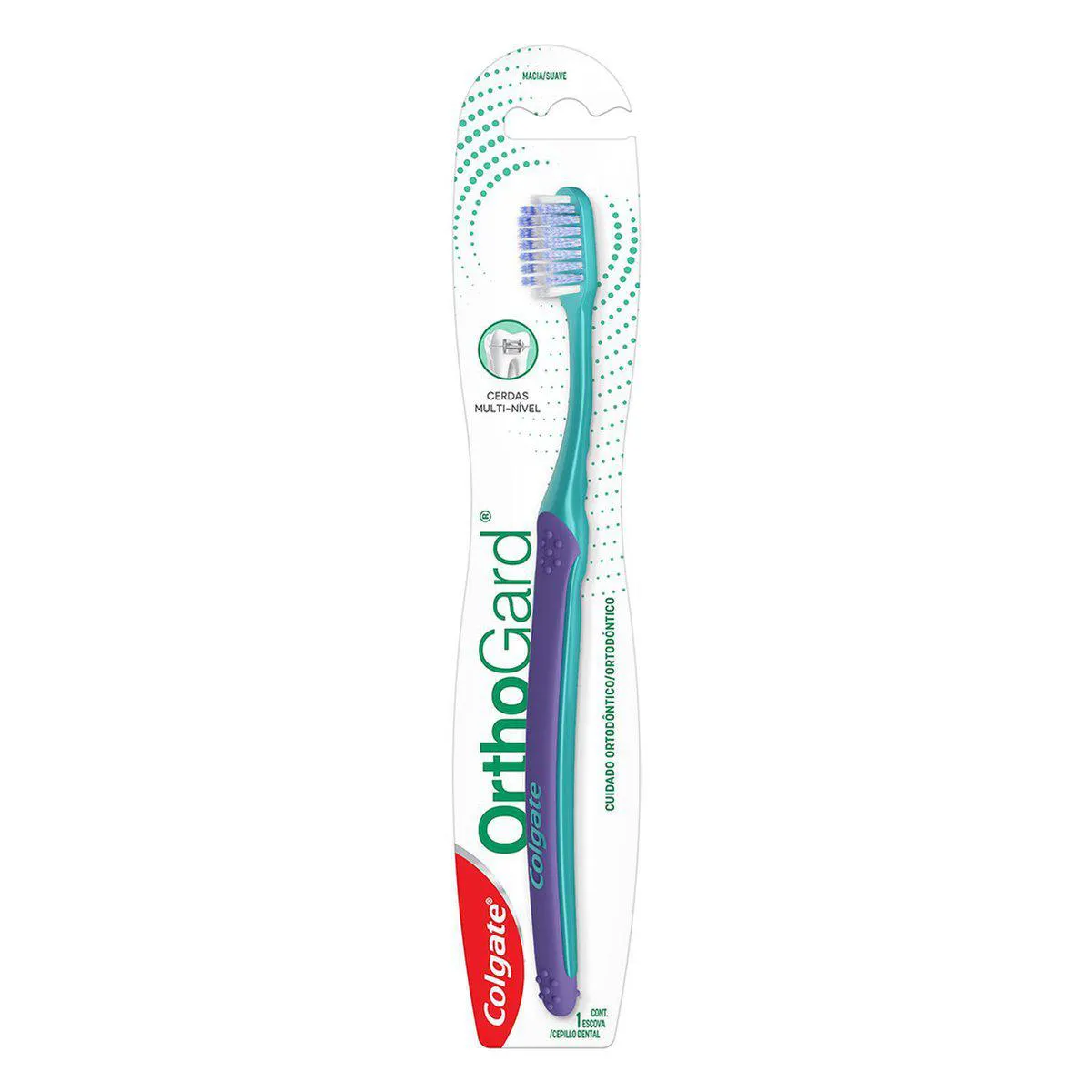 Escova de Dente Colgate OrthoGard Cabeça Ultra Compacta com 1 unidade