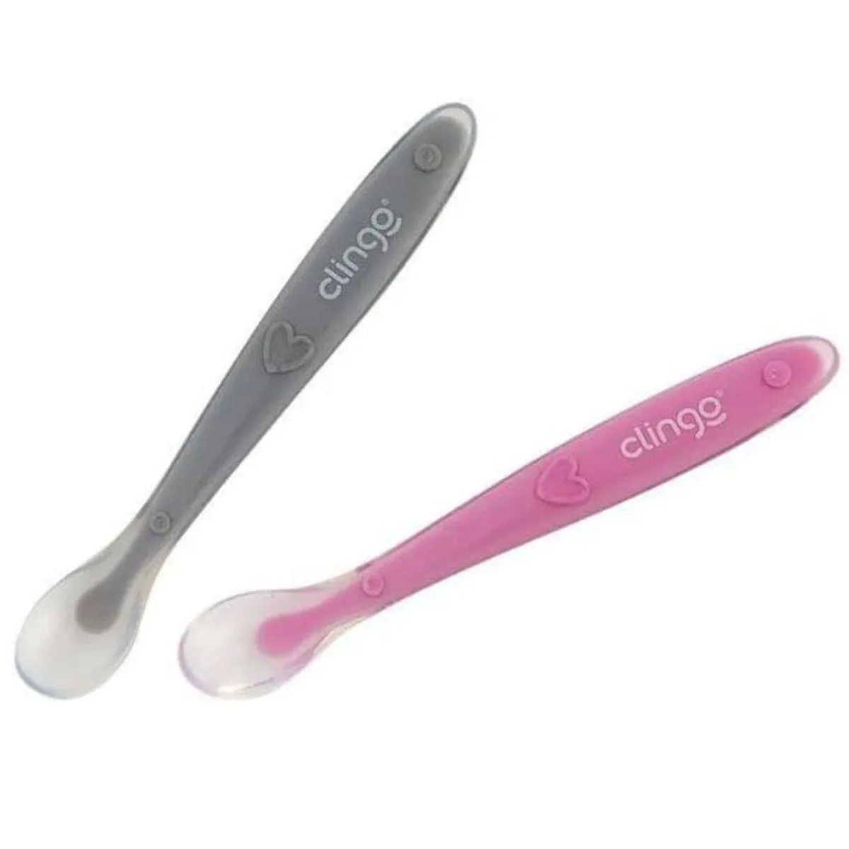 Colheres Silicone Premium Colors Rosa - 2Un - 6M+ - Clingo