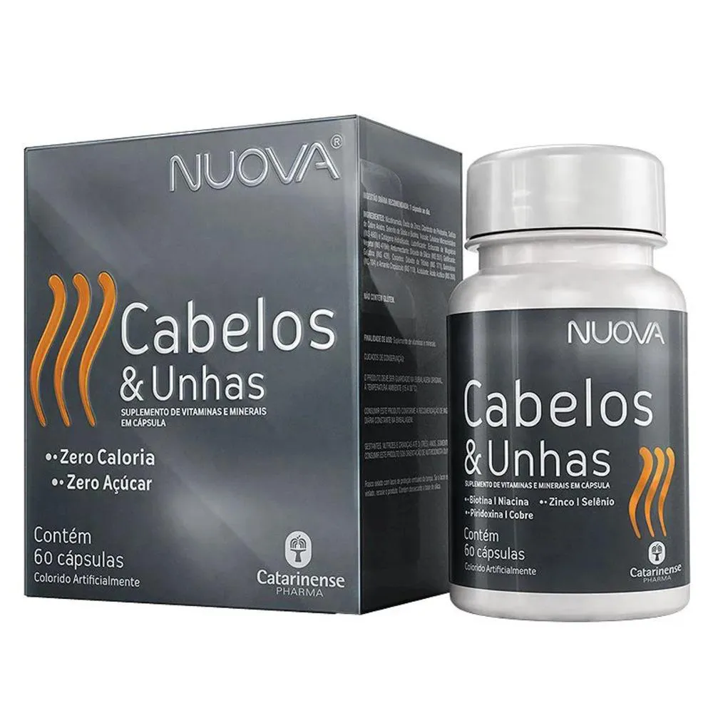 Nuova Cabelos e Unhas Biotina Catarinense 60 Cápsulas
