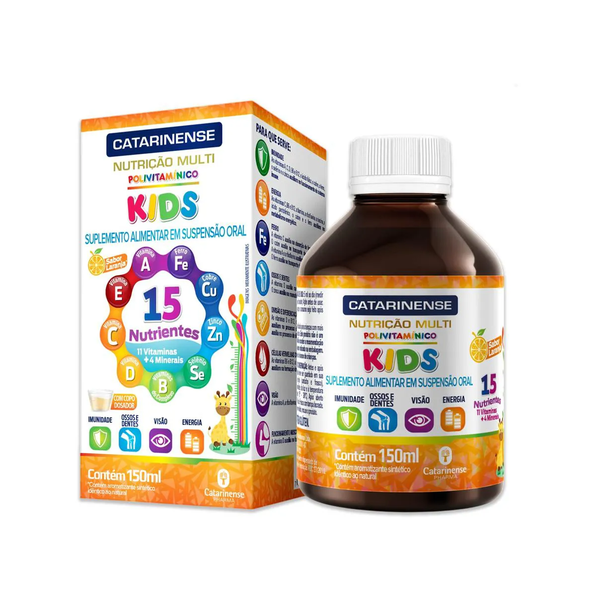 Polivitamínico Kids Catarinense Laranja 150Ml