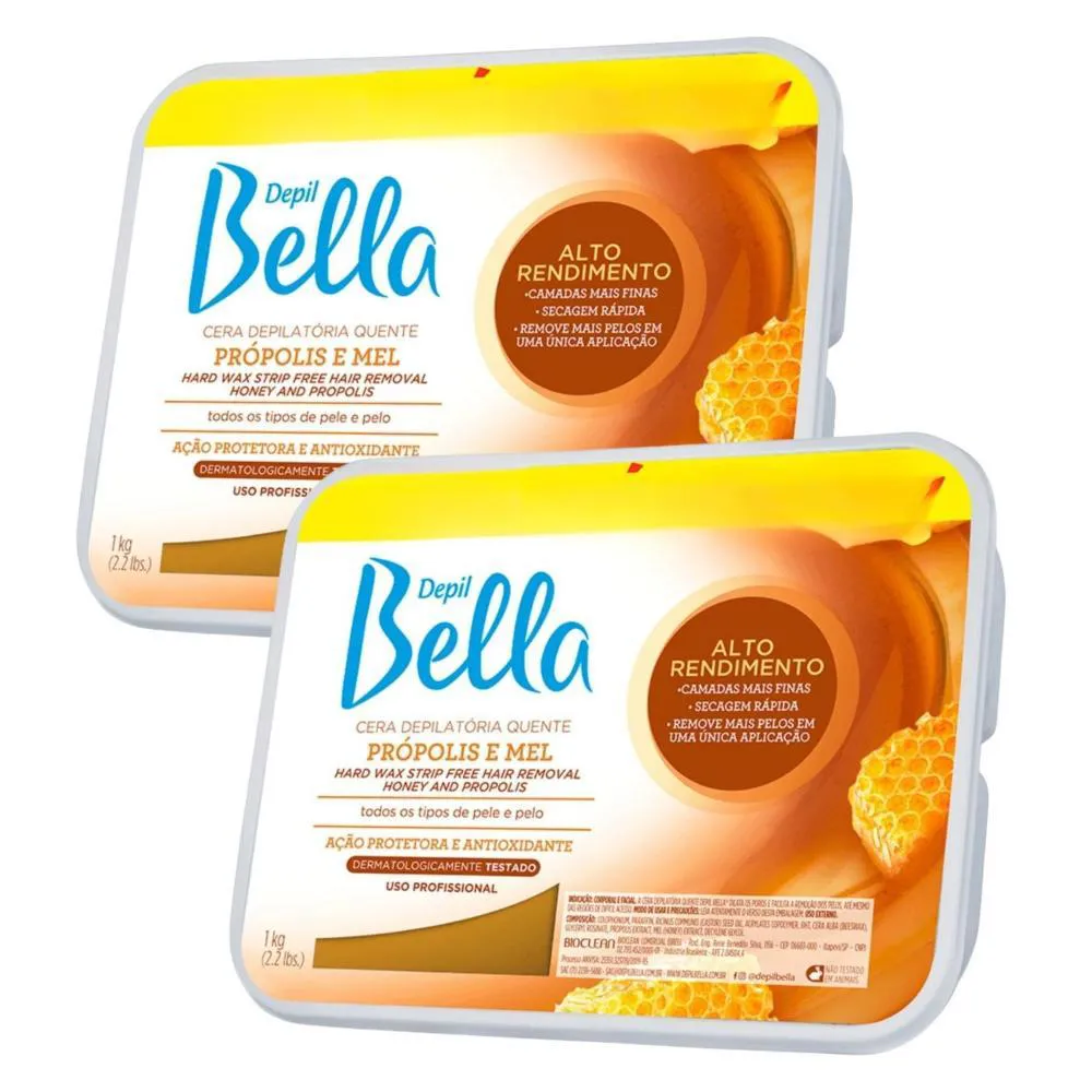 Kit Cera Quente em Barra Depil Bella Própolis com Mel 2Kg