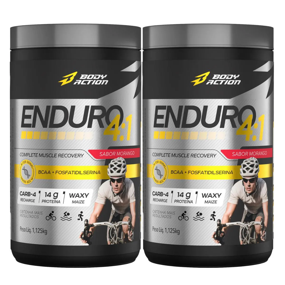 2X Pós Treino Enduro 4:1 Body Action Morango 1,125Kg