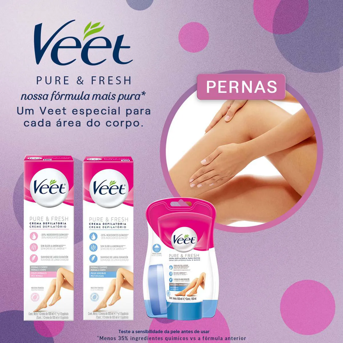 Creme Depilatório Veet Pure & Fresh Pele Normal 100ml
