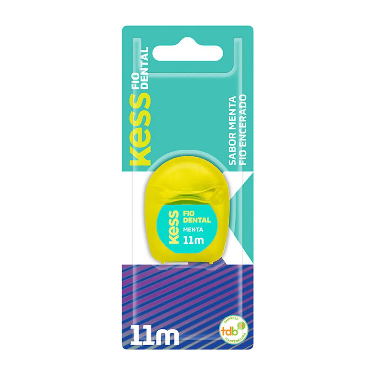 Kit 5 Fio Dental Encerado Menta Mini 11M - Kess