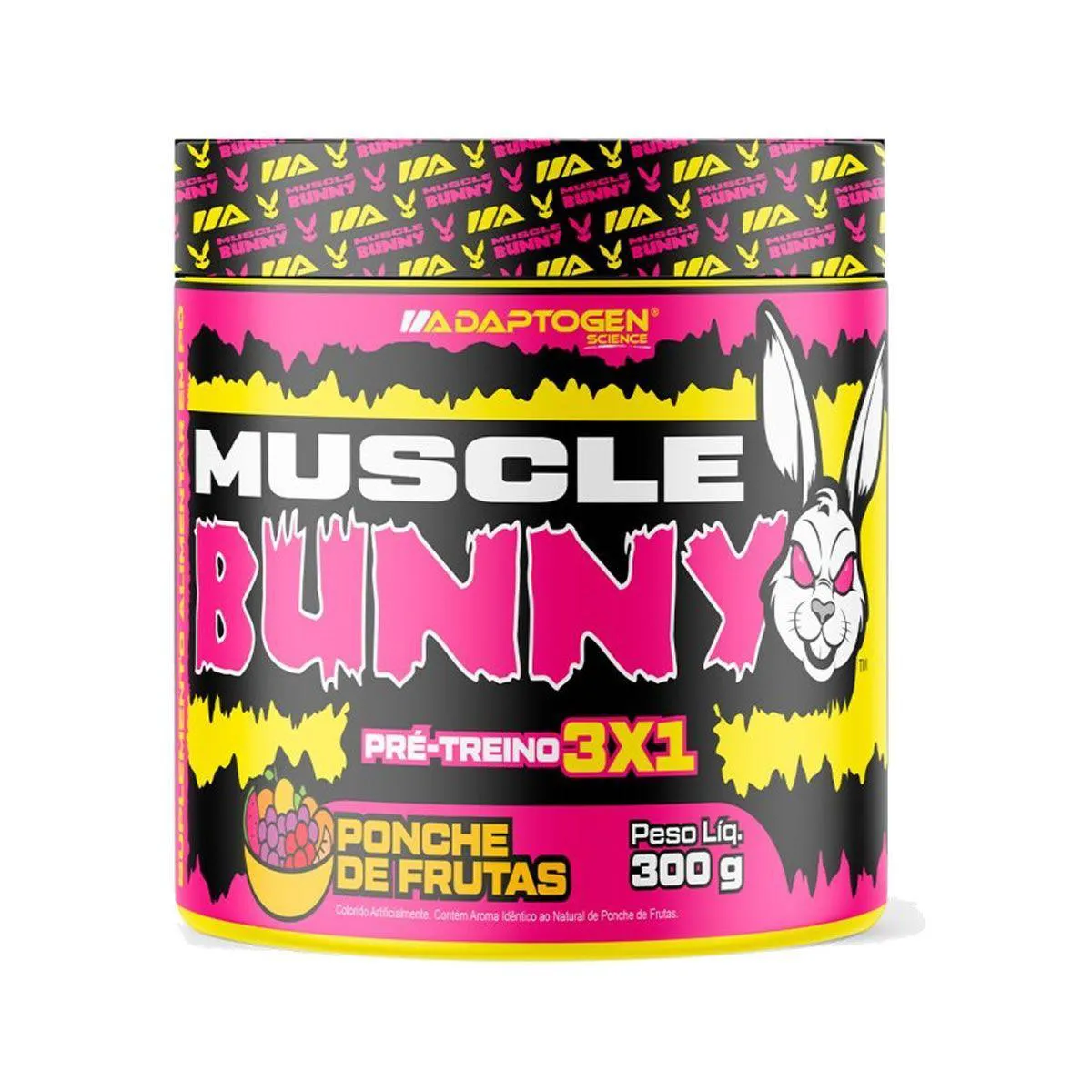 Muscle Bunny Pré-Treino - 300G Ponche de Frutas - Adaptogen