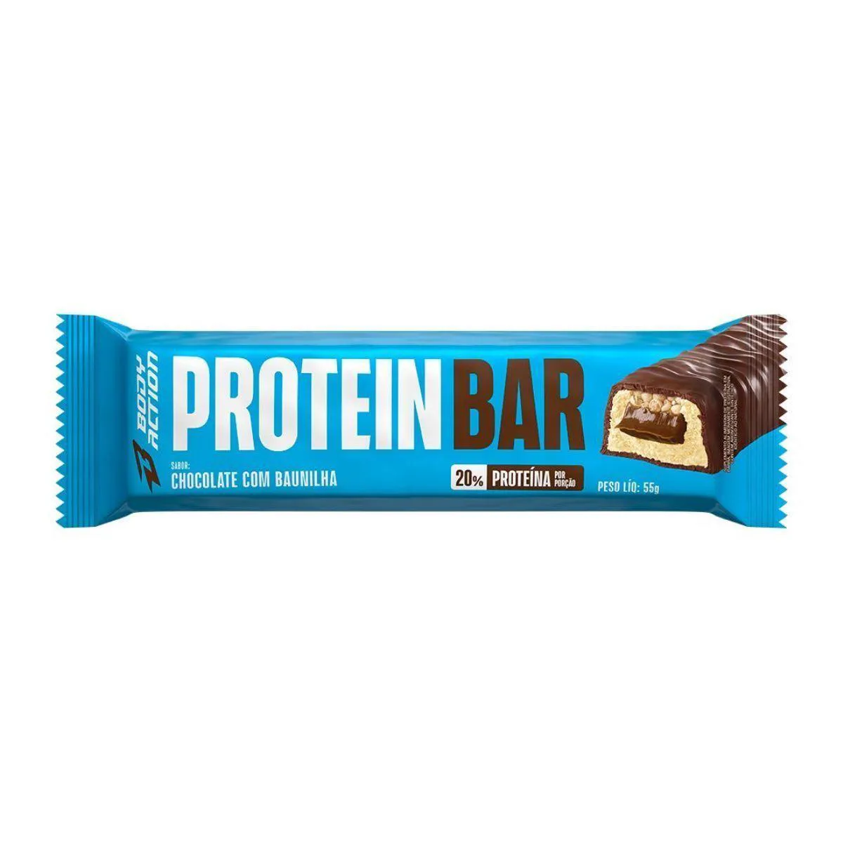 Protein Bar - 1 Unidade de 55G Chocolate com Baunilha - Bodyaction