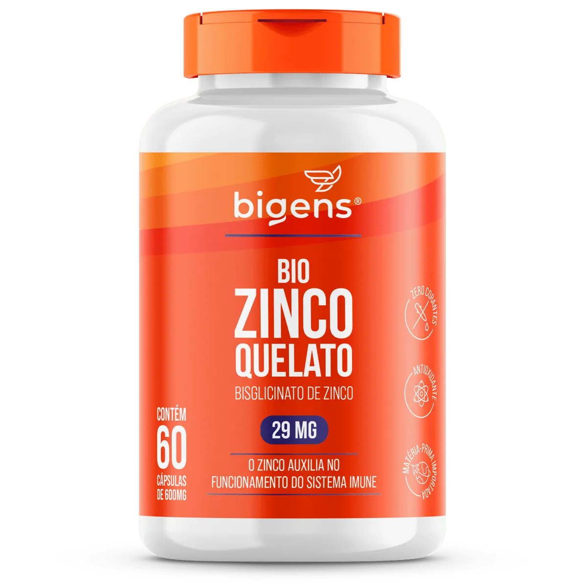 Bio Zinco Quelato 500mg 60 Cápsulas Bigens