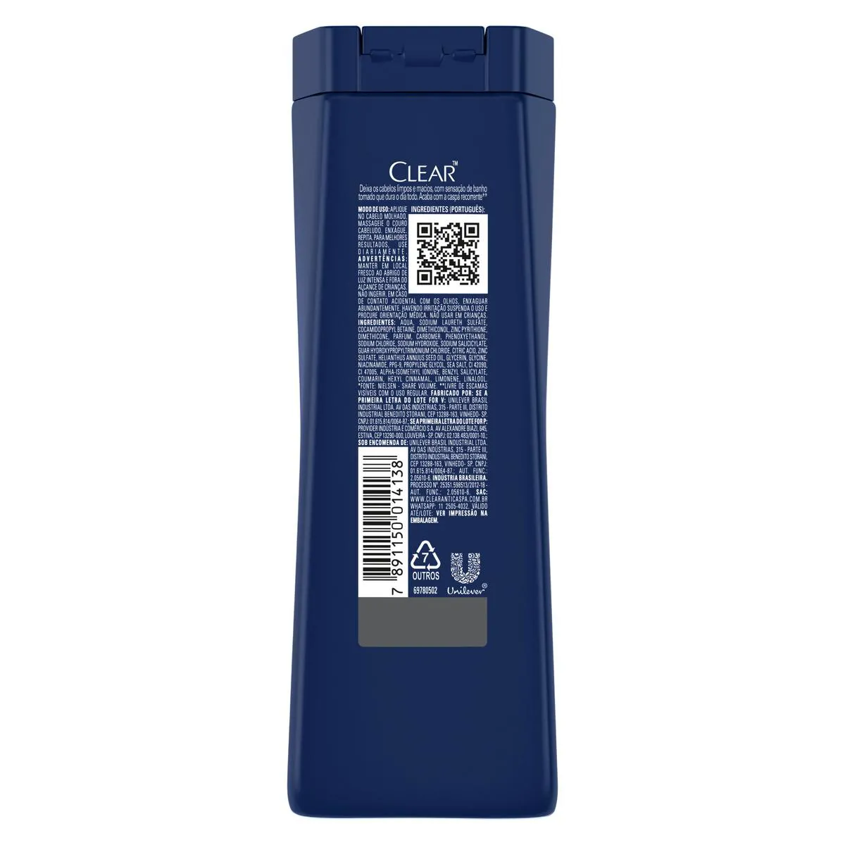 Shampoo Anticaspa Clear Men Limpeza Diária 2 em 1 400ml