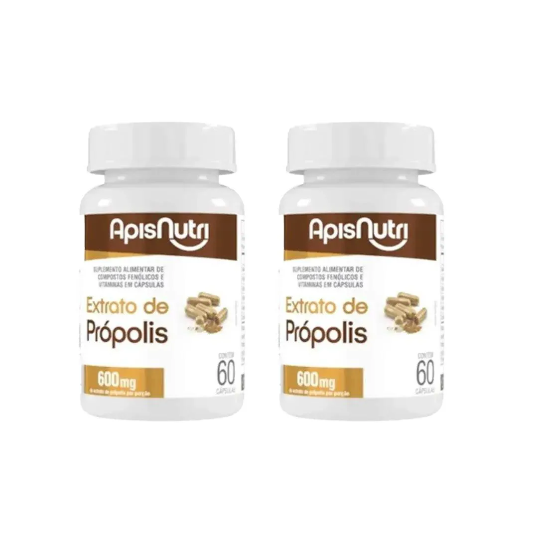 Kit 2 Extrato de Própolis 600Mg - 60 Caps - Apisnutri
