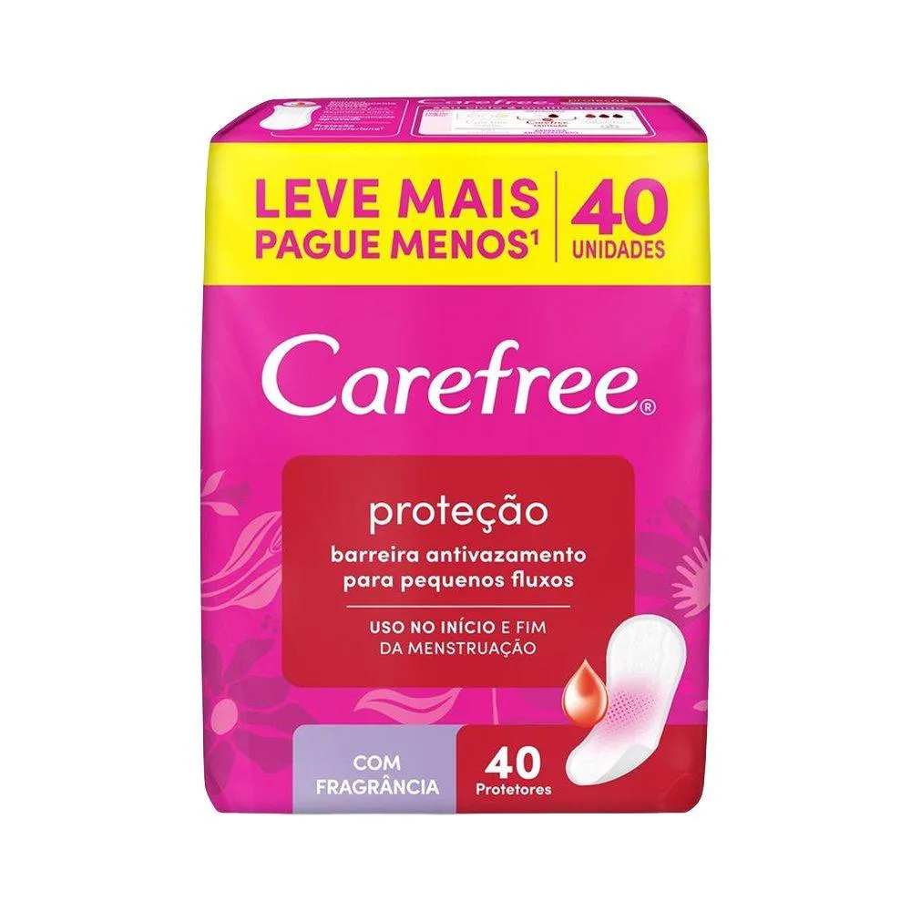 Absorvente Carefree Protetor Diário com Perfume - Embalagem com 40 Unidades