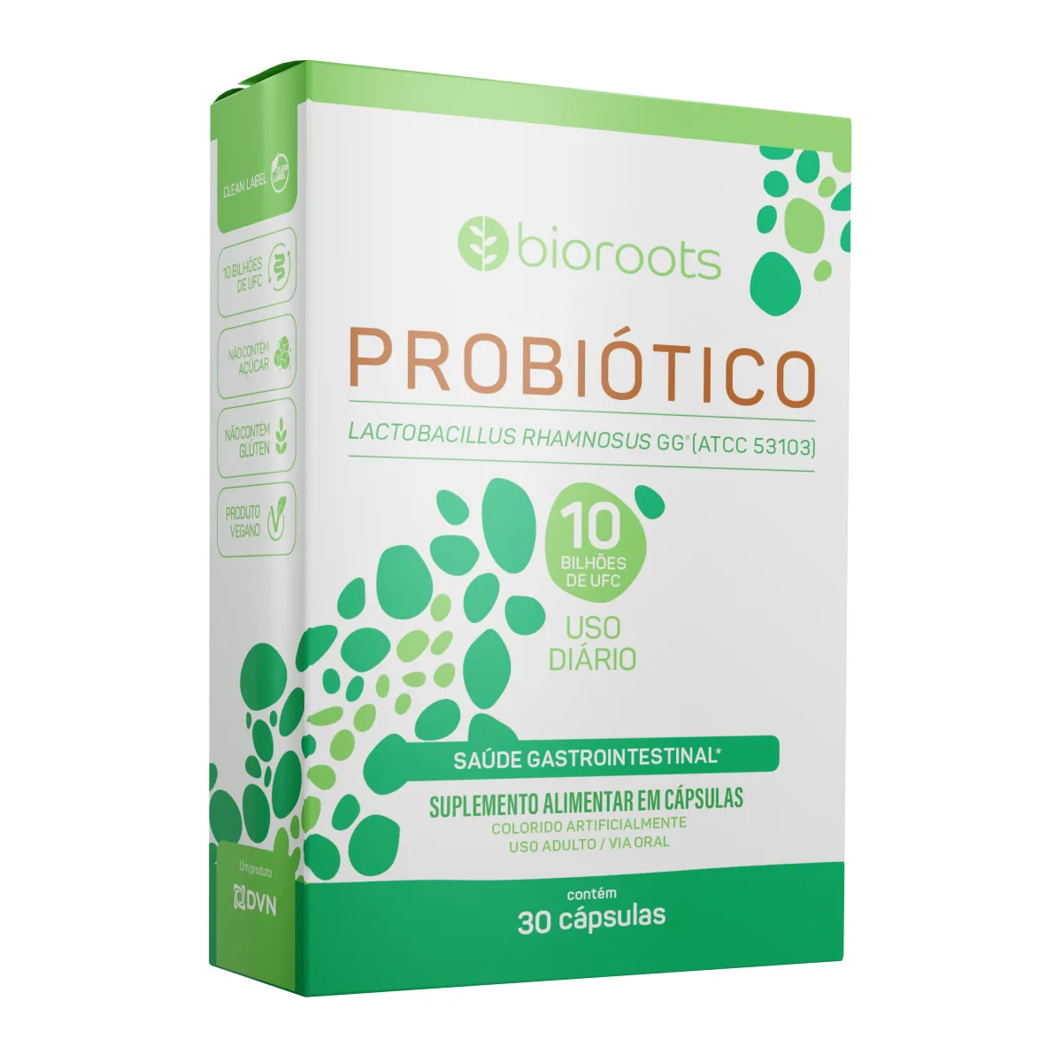 Probiótico Bioroots Lactobacillus Rhamnosus com 30 comprimidos