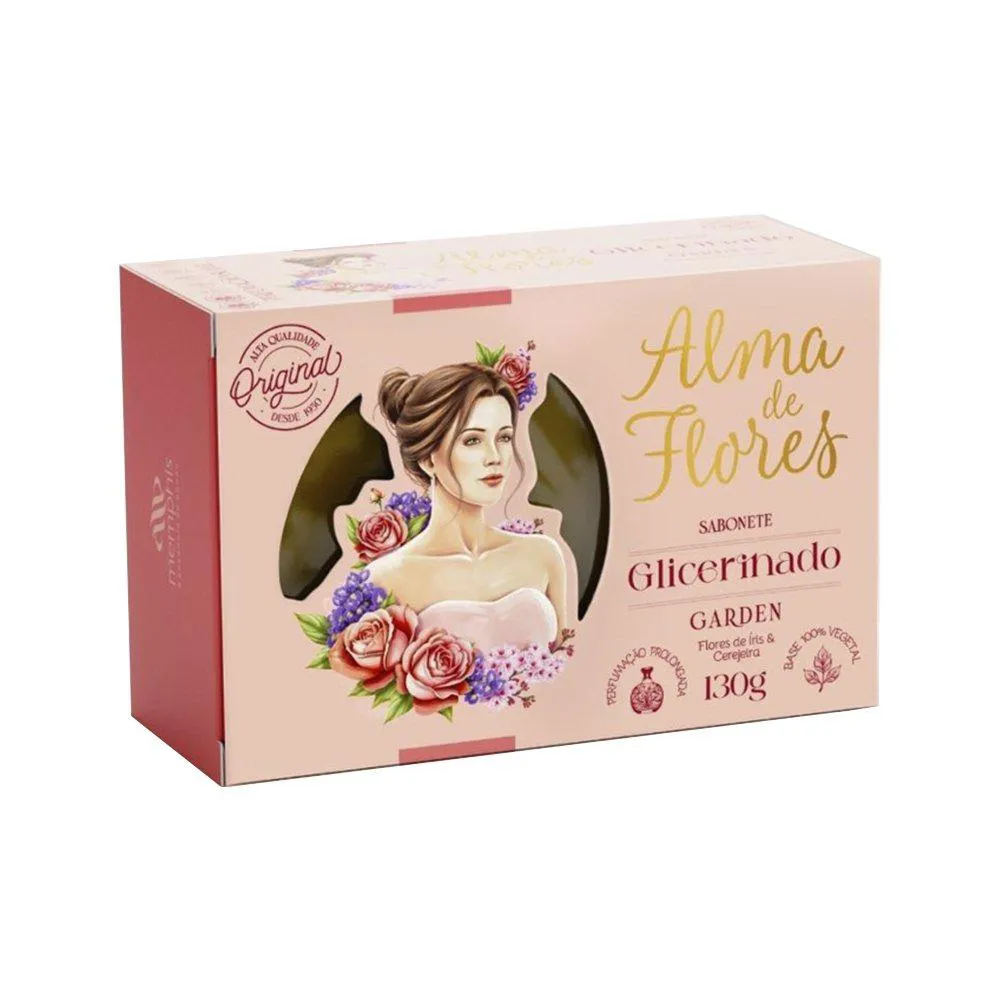 Sabonete Alma de Flores Glicerinado Garden 130G - Embalagem com 12 Unidades