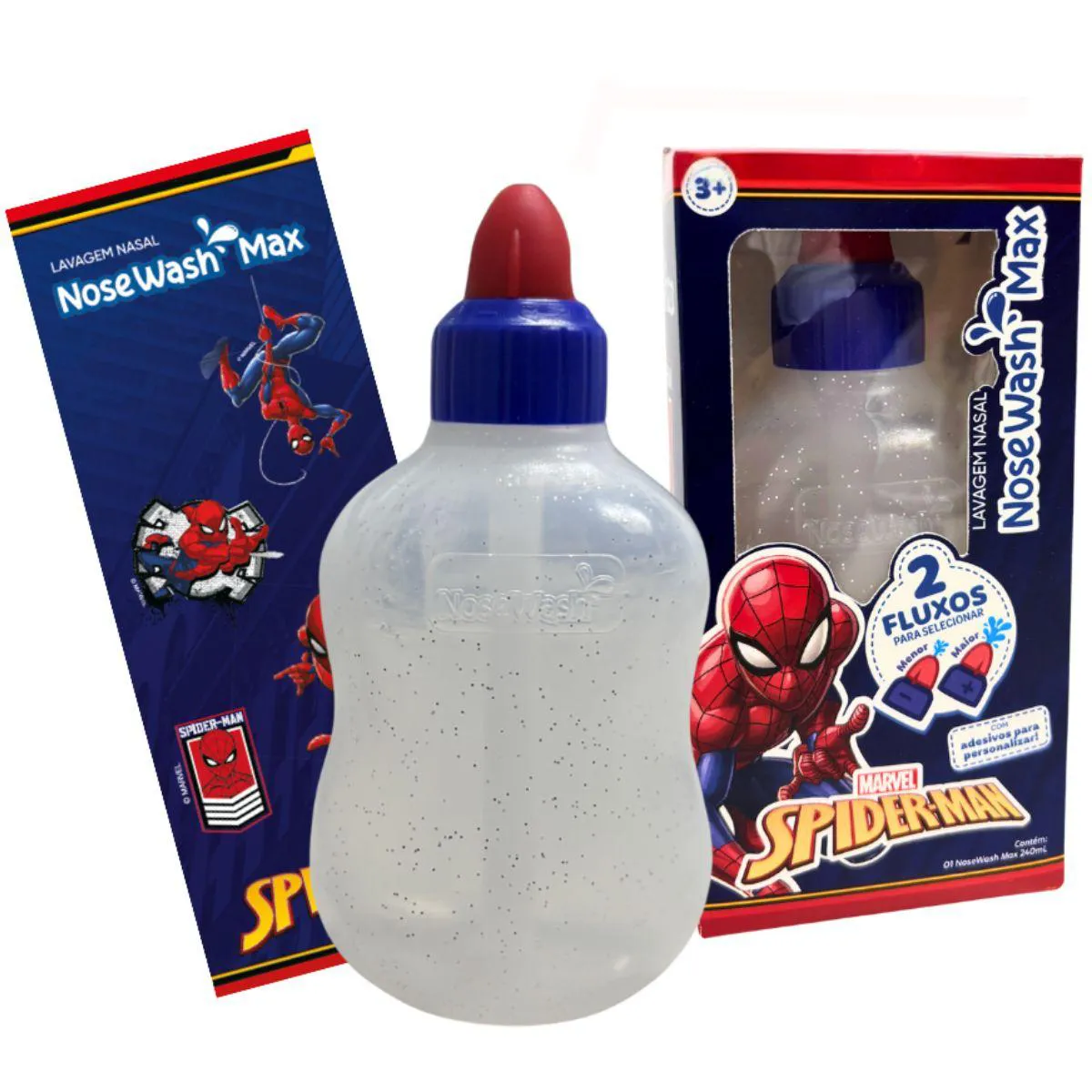 Dispositivo Nosewash Max P/ Lavagem Nasal 240Ml - Spider Man