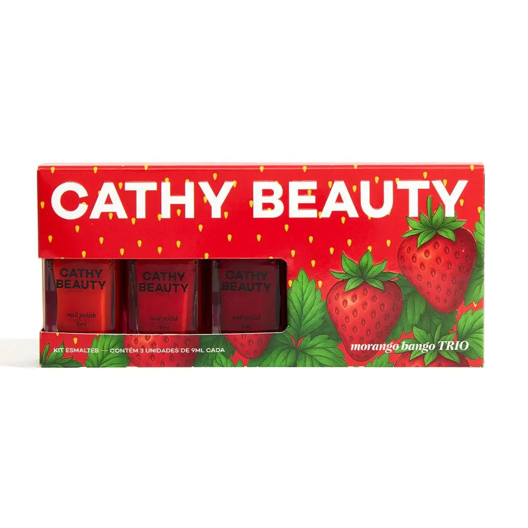 Cathy Beauty Kit Esmalte  Morango Bango Trio