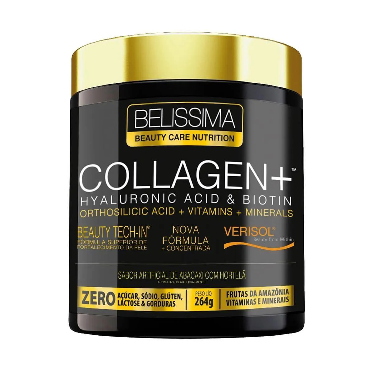 Collagen Plus Belissima - 264G Abacaxi com Hortelã - Black Skull