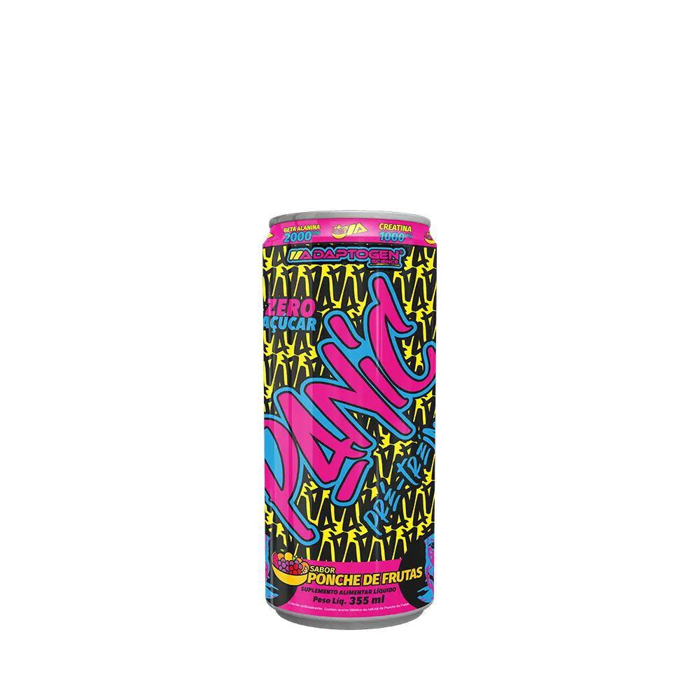 Pré-Treino Panic Energy Drink Adaptogen 355Ml Ponche de Frutas