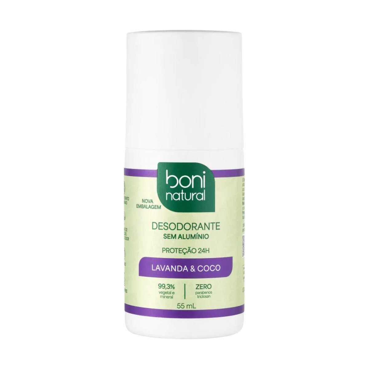 Desodorante Roll-On Boni Natural Coco e Lavanda 55Ml