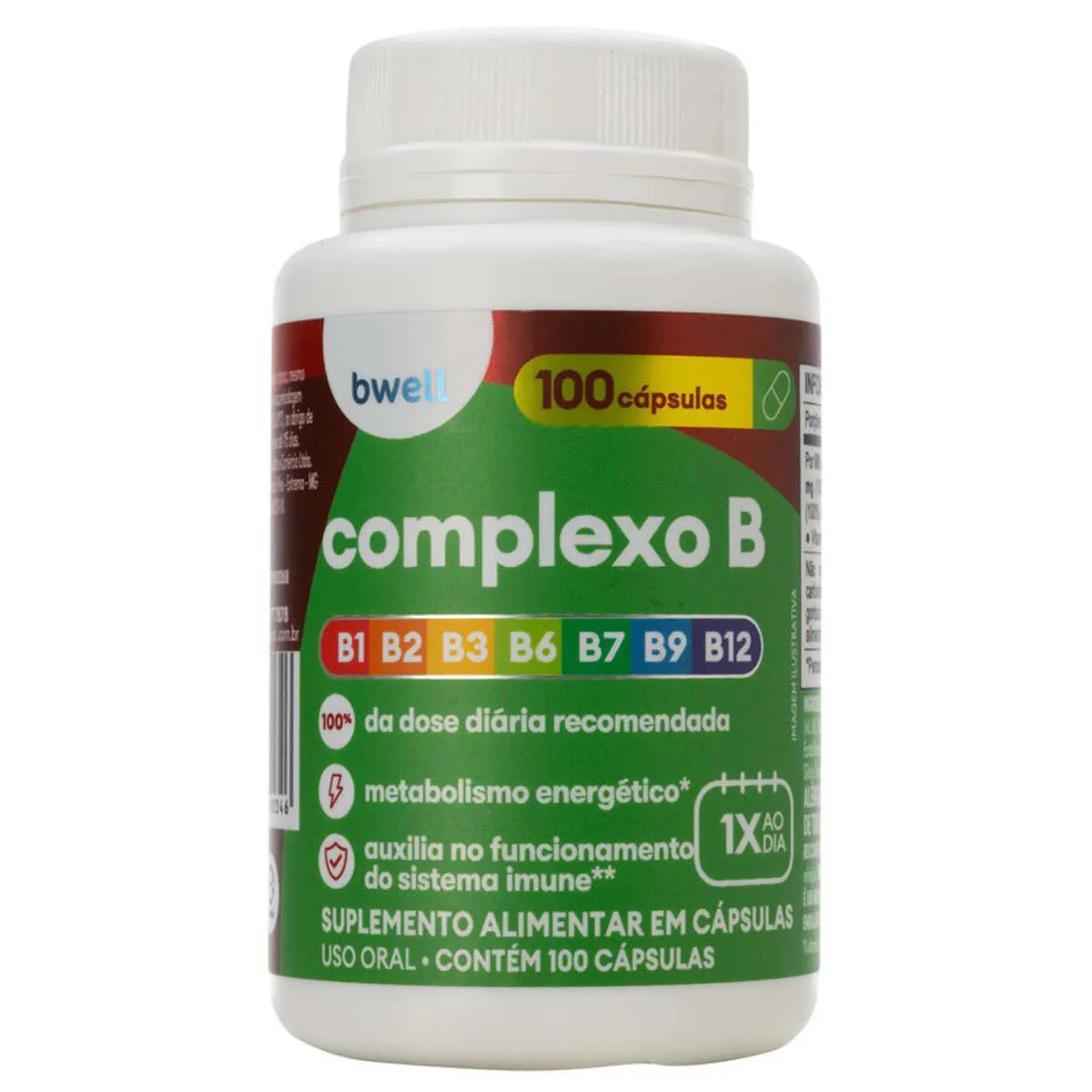 Polivitamínico Complexo B Bwell 100 capsulas gelatinosas