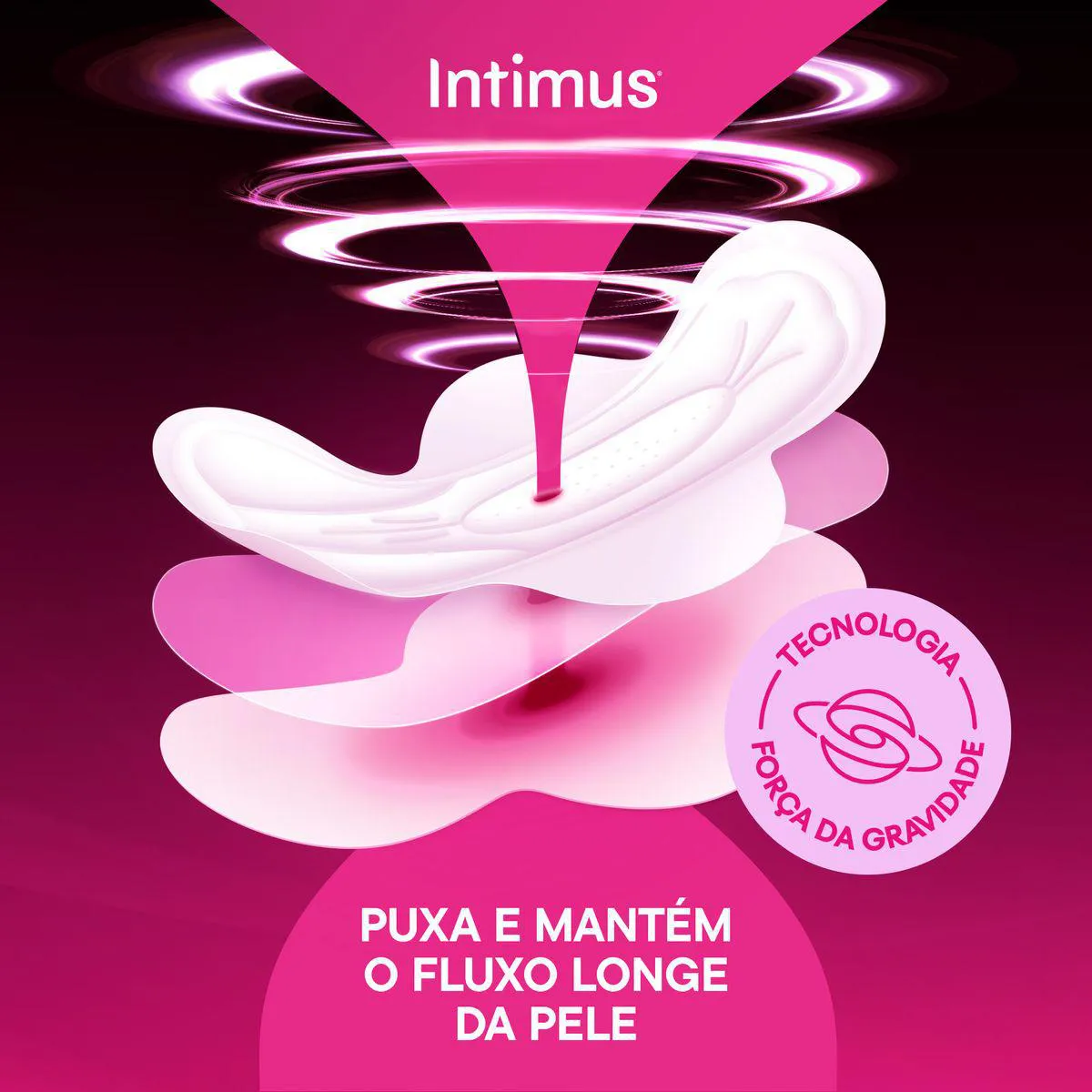 Absorvente Intimus Noturno Toda Protegida Com Abas Cobertura Suave 8 unidades