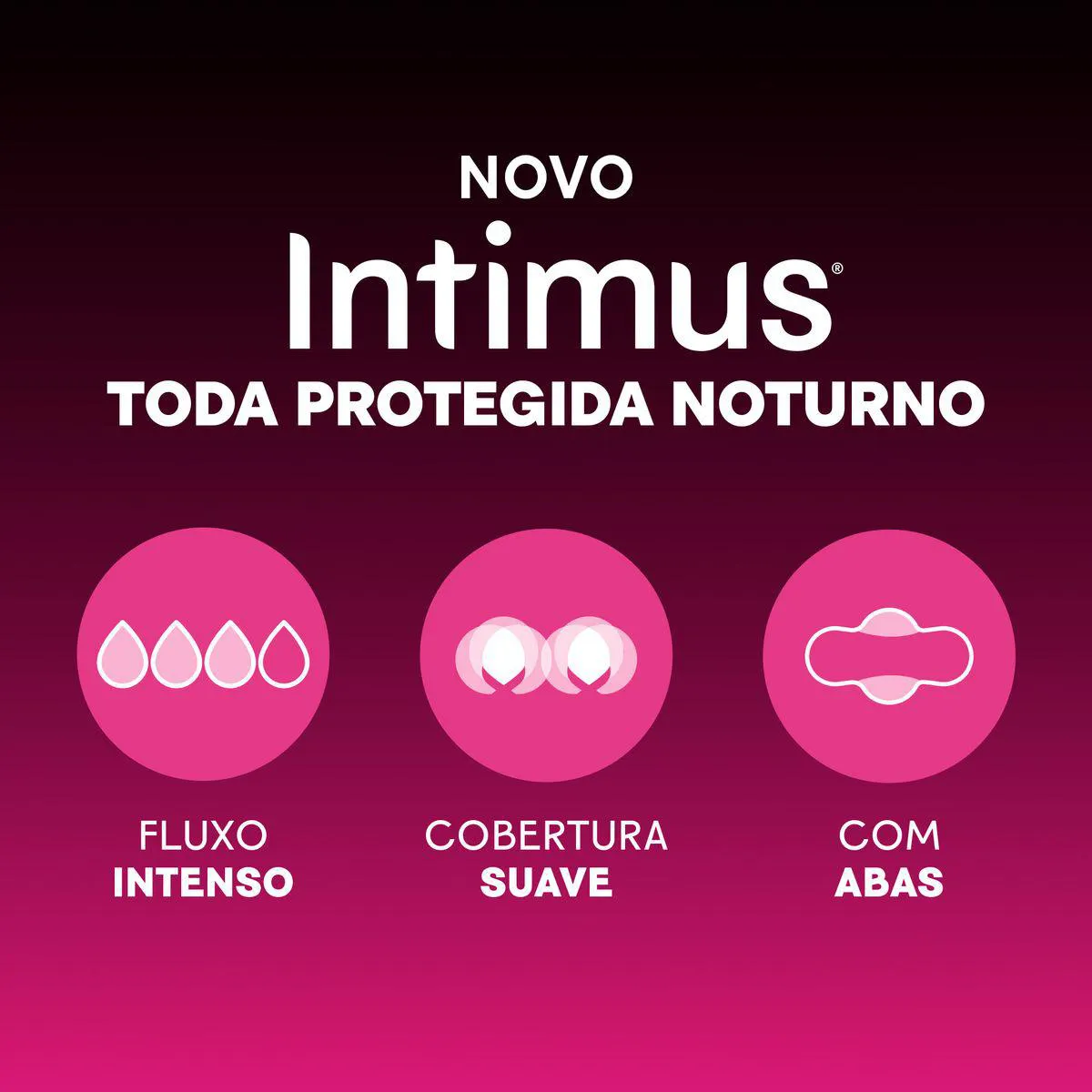 Absorvente Intimus Noturno Toda Protegida Com Abas Cobertura Suave 8 unidades