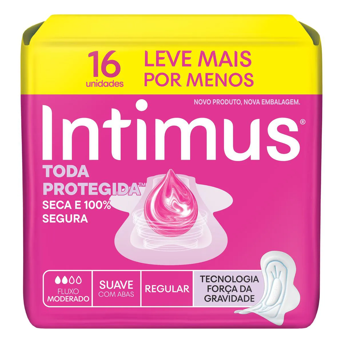 Absorvente Intimus Toda Protegida Cobertura Suave Com Abas com 16 unidades