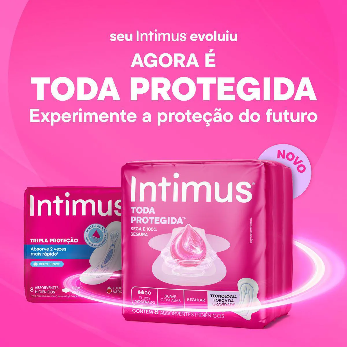Absorvente Intimus Toda Protegida Cobertura Suave Com Abas 42 unidades